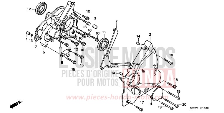 LEFT COVER for CB Seven Fifty CANDY GLORY RED-U (R101) from 2001